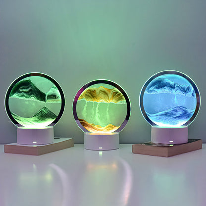 Desktop Quicksand Painting Dynamic Decoration Hourglass Lamp