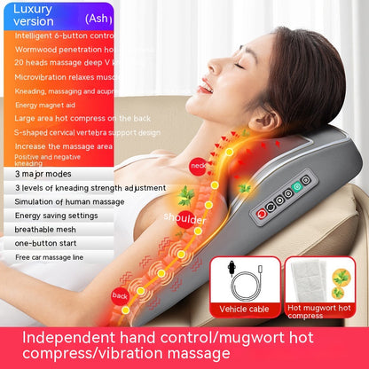 Neck Massager Neck Waist Back Lumbar Spine Lumbar Massage Cushion Home Kneading Pillow