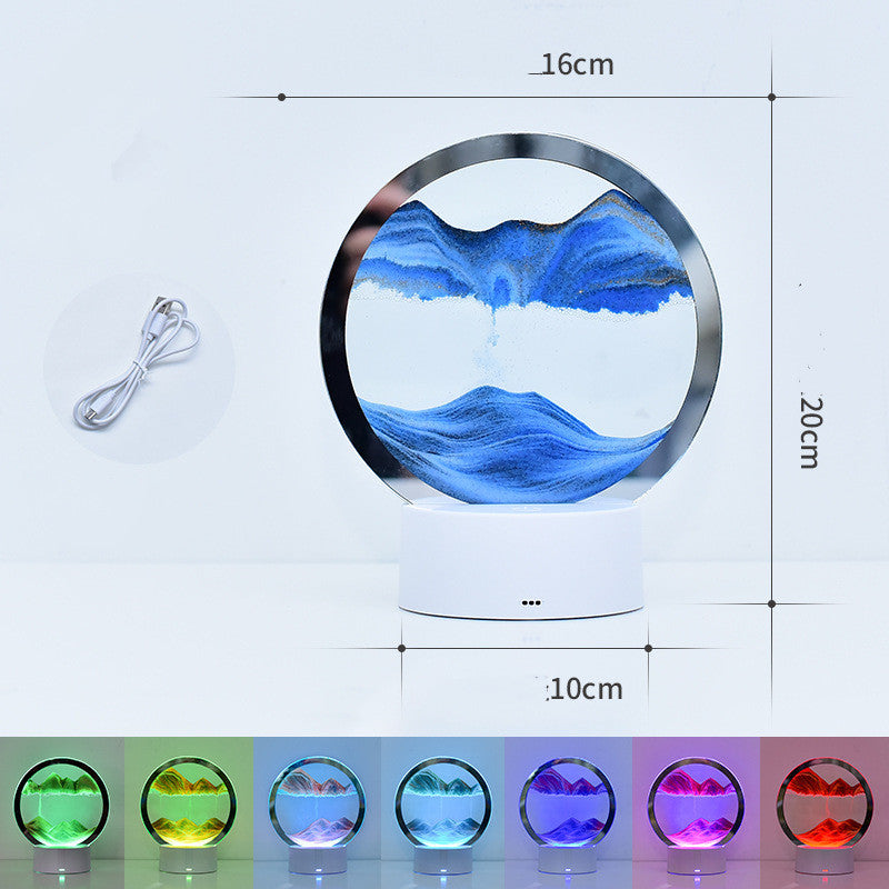 Desktop Quicksand Painting Dynamic Decoration Hourglass Lamp